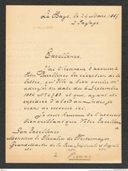 k.k. naturhistorisches Hofmuseum, Intendanzakten 1885-1896 (Hauer), Aktenzahl Z.143.a/1887, Seite 1